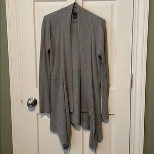 White house black market long gray cardigan